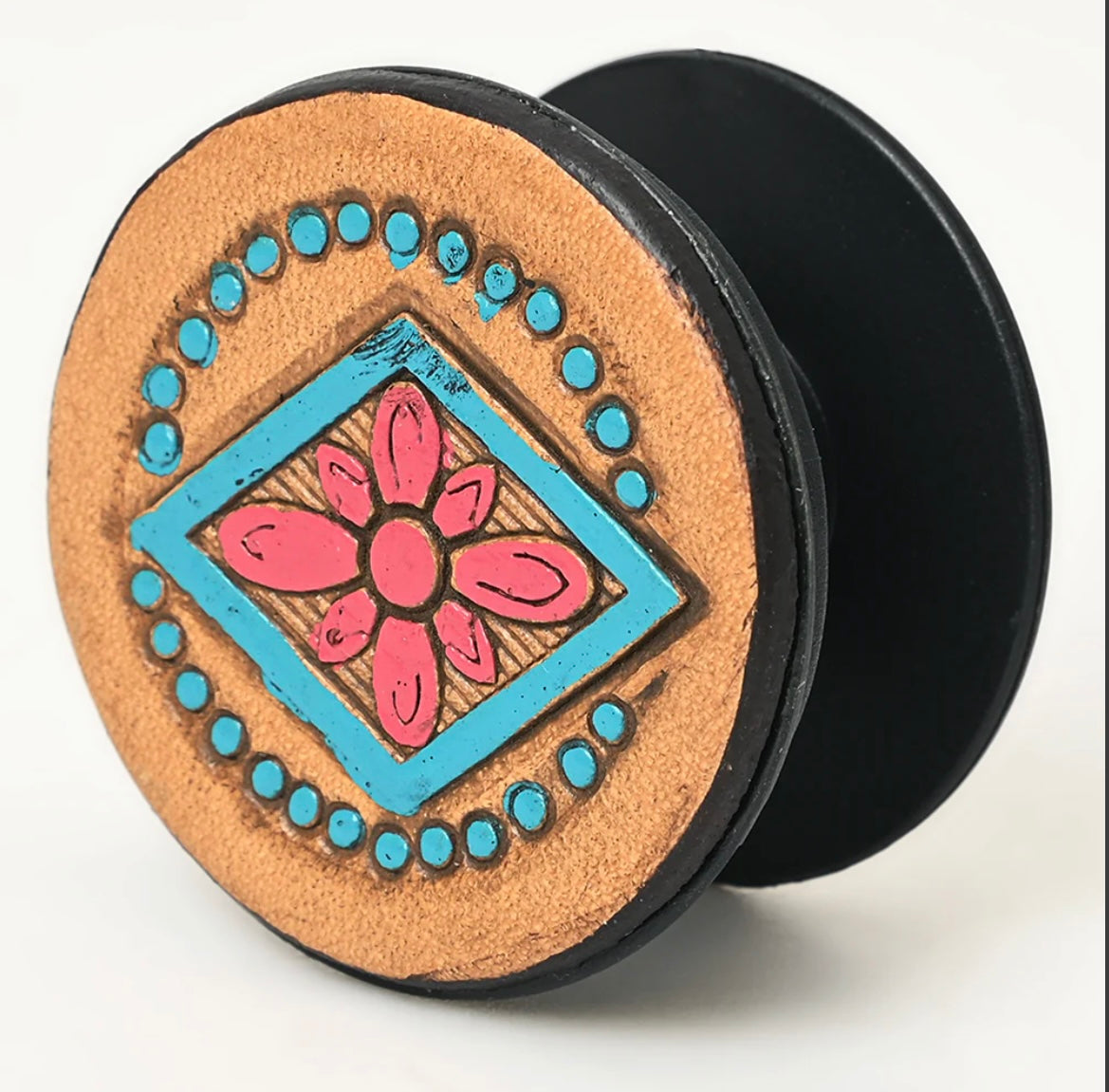 American Darling Tooled Leather Pop Socket