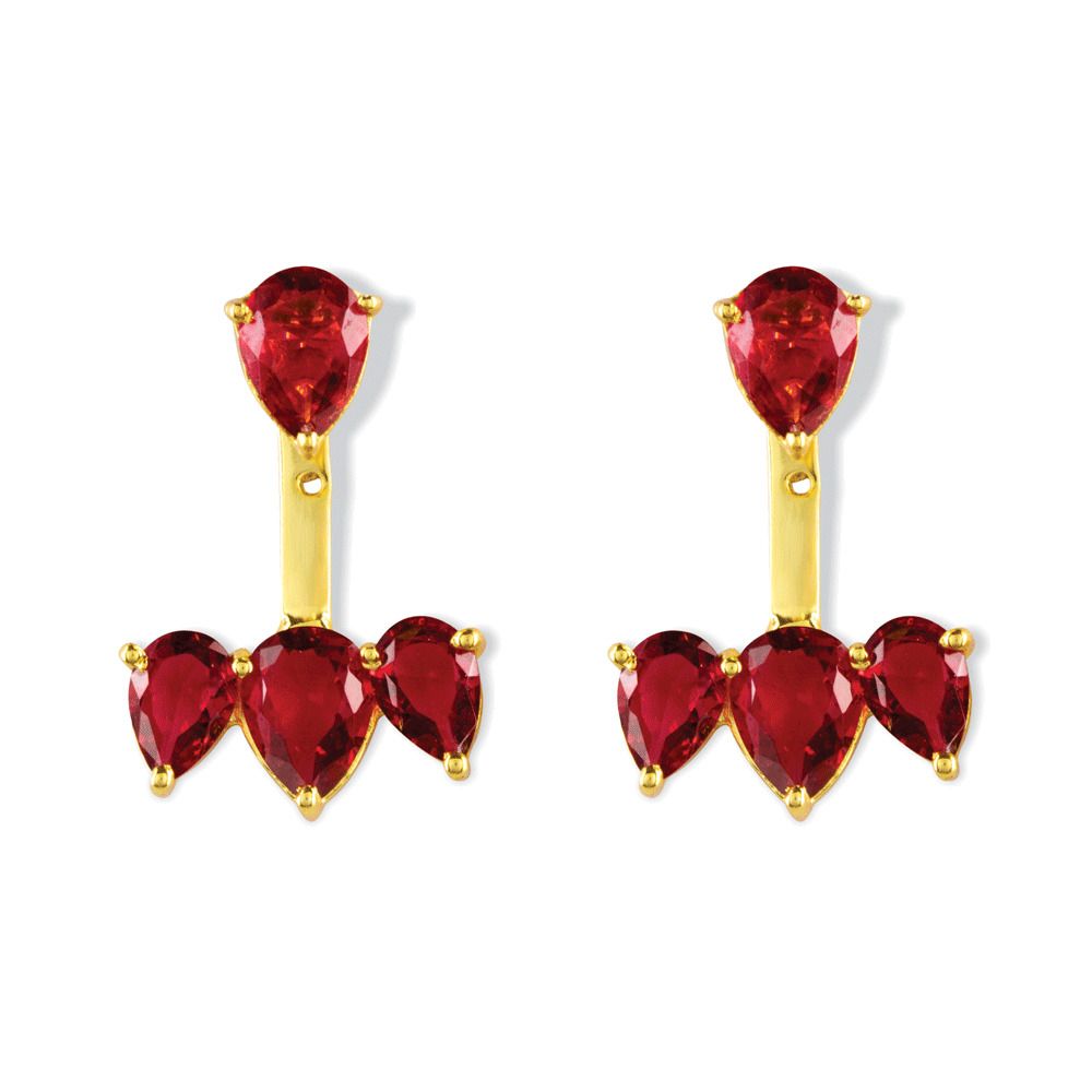 Myra Ruby Red Stud Earrings