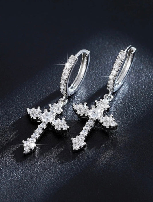 Silver Cross Earrings