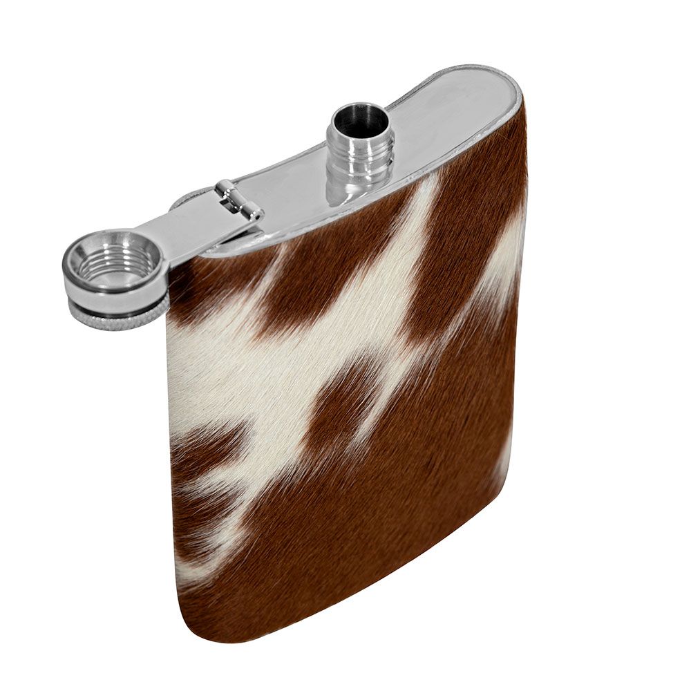 Myra Mountain Trail Flask in Caramel Hair-on Hide