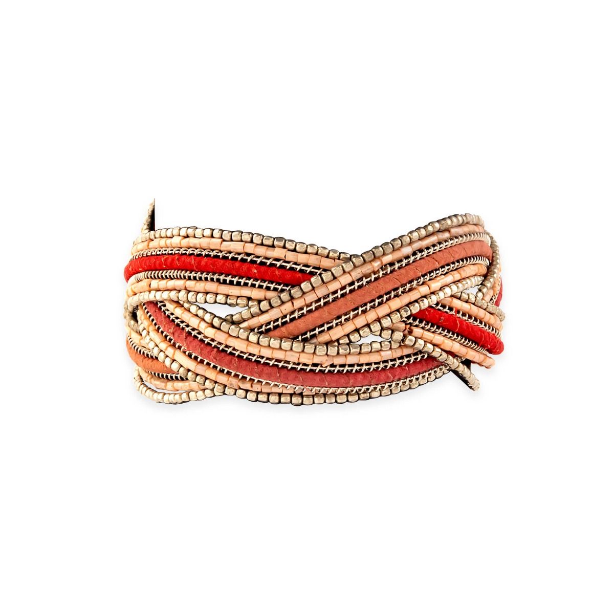 Myra Infinite Hope Beaded Bracelet in Coral