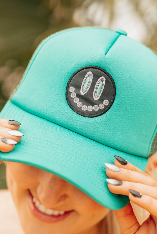 Turquoise trucker hat