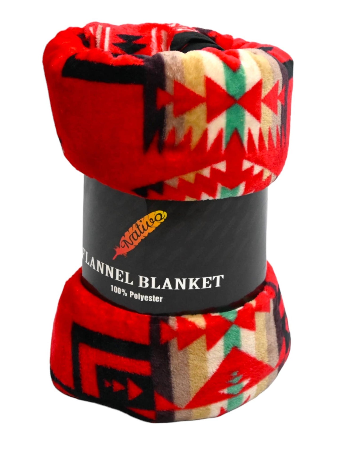 Plush Aztec Blanket Full Size Throw: Red