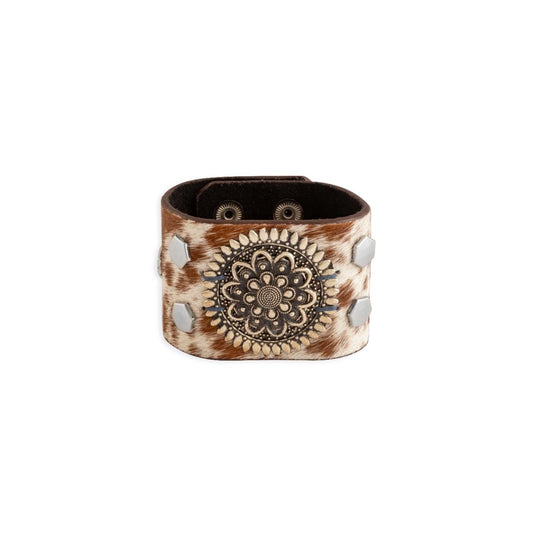 Myra Brandianna Hair-on Hide Cuff Bracelet in Brown