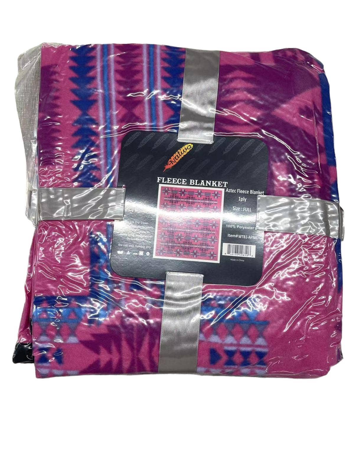 Pink Aztec Fleece Blanket Full Size 60x 80 Inches