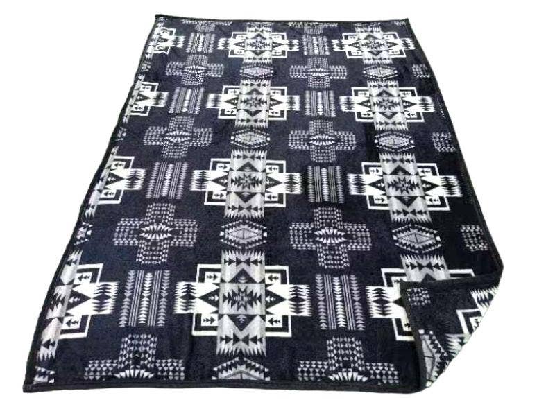 Plush Aztec Blanket Full Size Throw