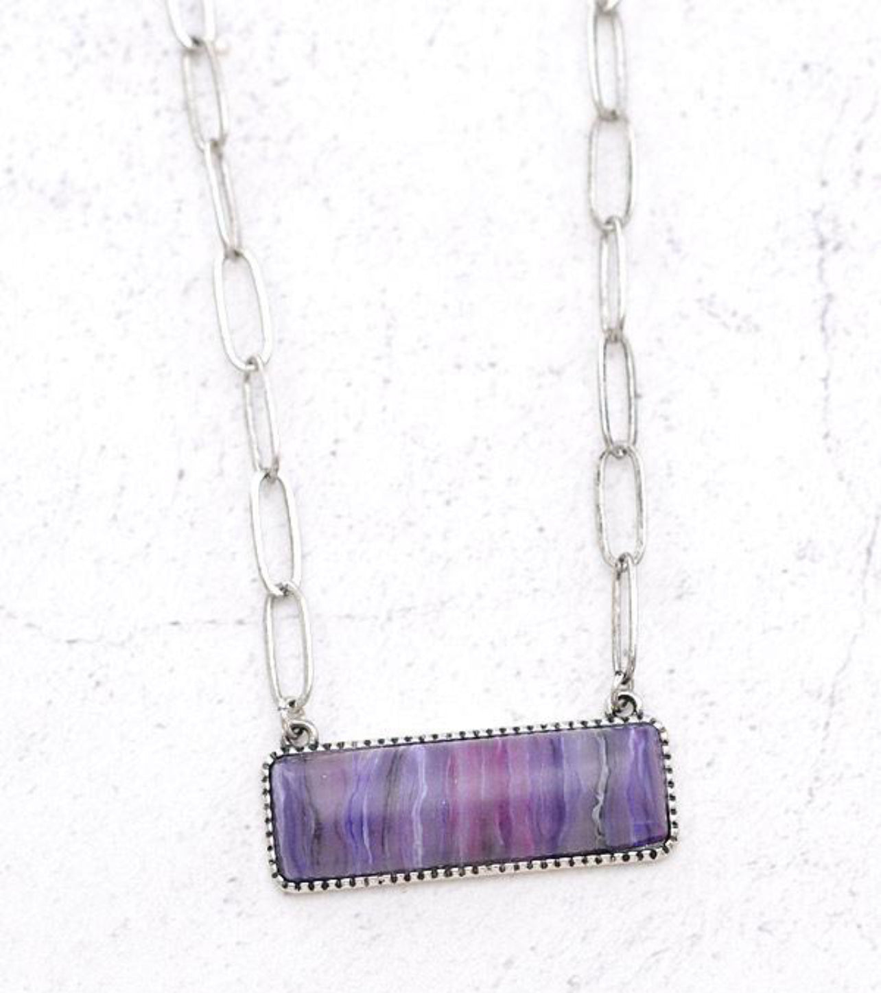 Purple Bar Necklace