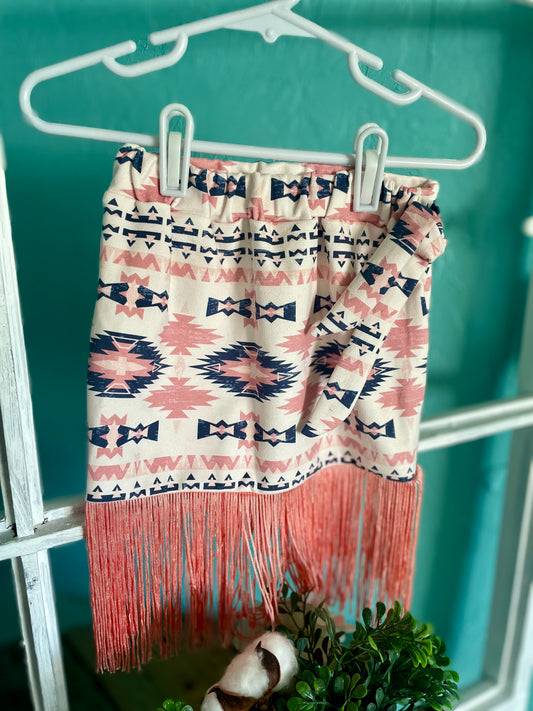 Aztec Fringe Skirt