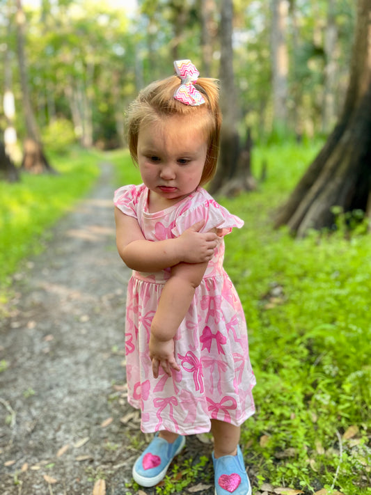 Little Pink Bow Easter Dress