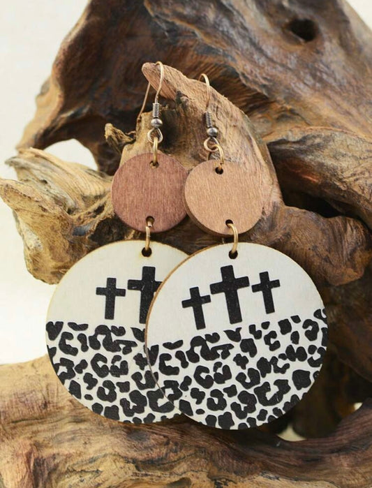 The Three Wooden Crosses Earrings