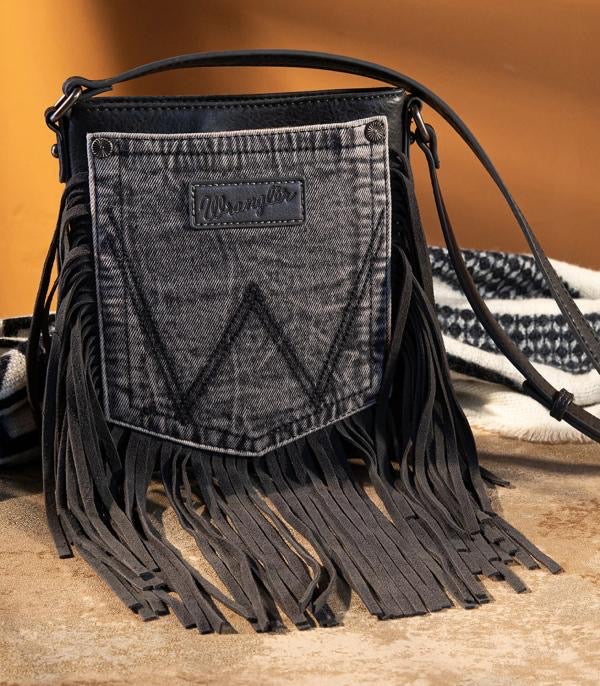 Wrangler Fringe Crossbody Black