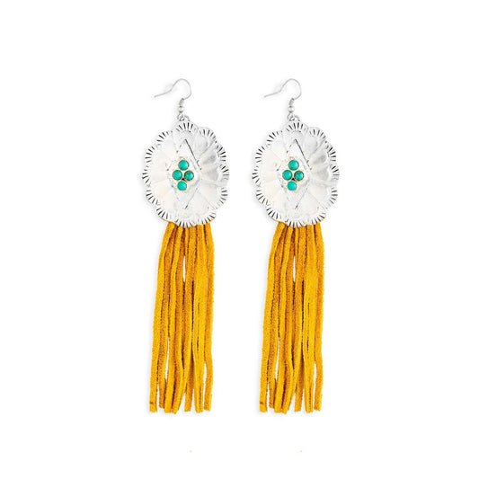 Myra Zinnia Canyon Fringe Earring in Gold