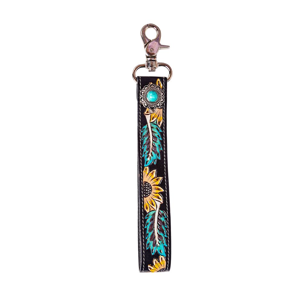 Myra Cheyenne Bloom Hand-tooled Key Fob