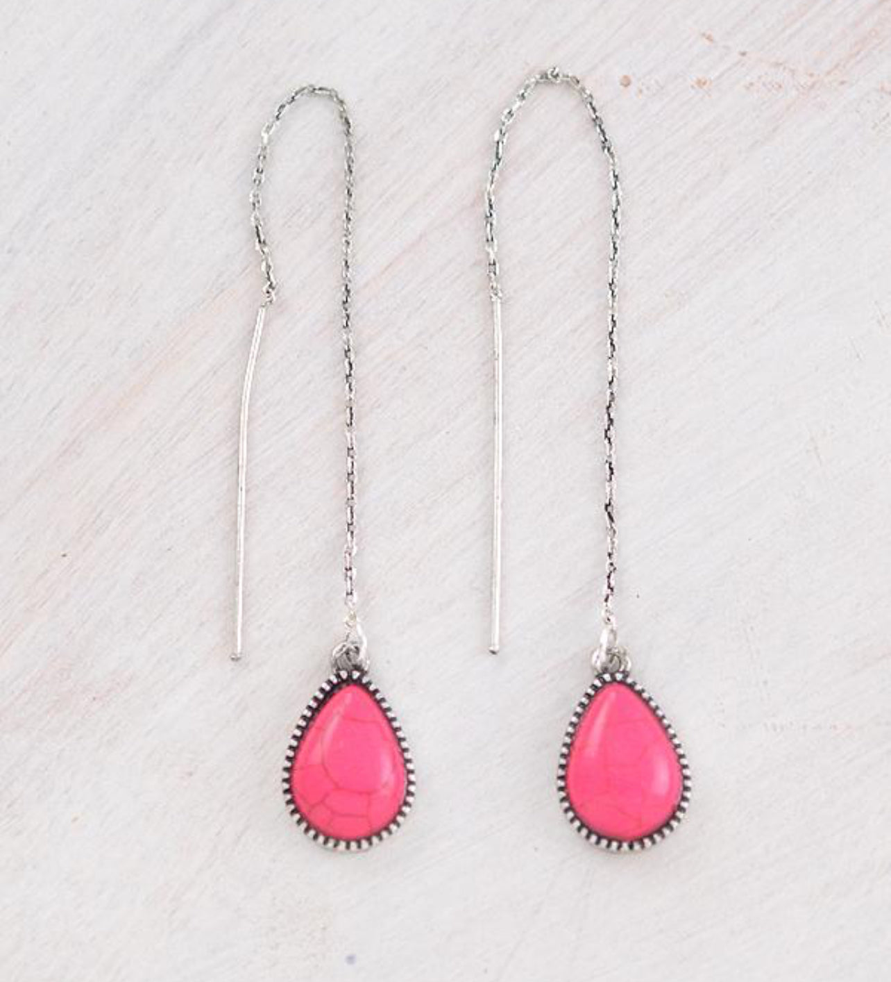 Pink teardrop earrings