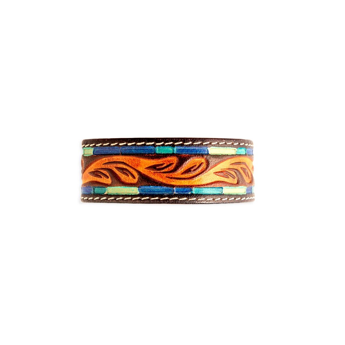 Myra Clearway Trail Hand-tooled Leather Bracelet