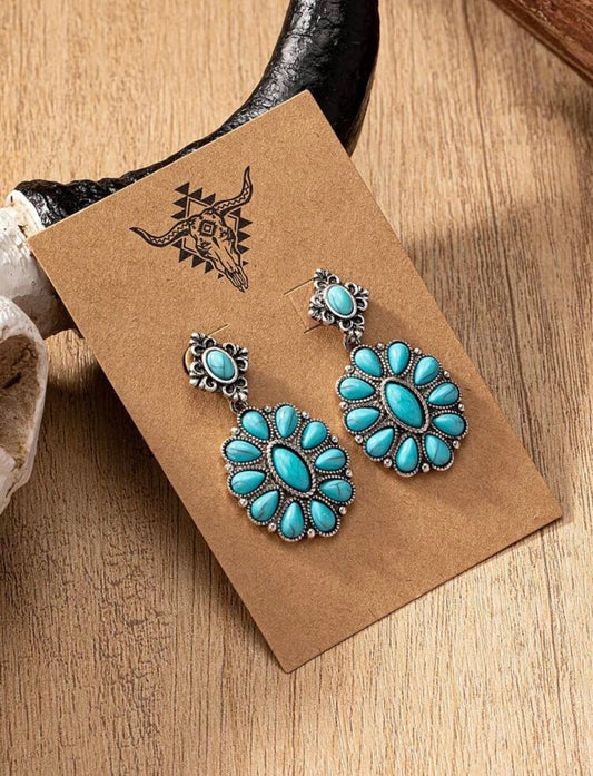 Turquoise Squash Blossom Earrings