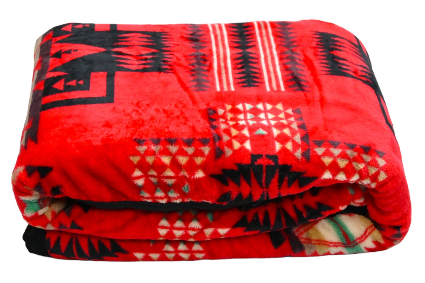 Plush Aztec Blanket Full Size Throw: Red