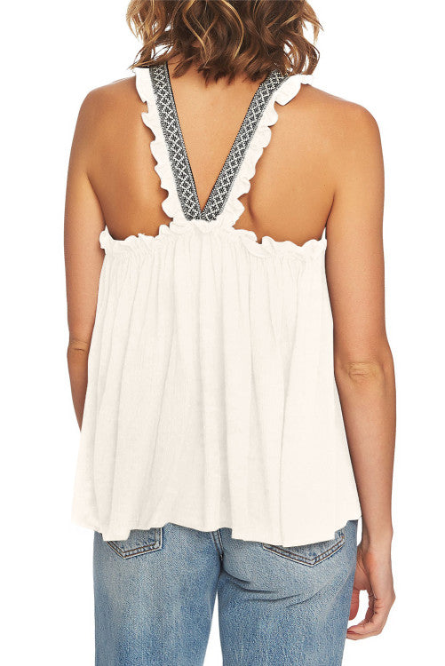 Beige Halter Tank Top