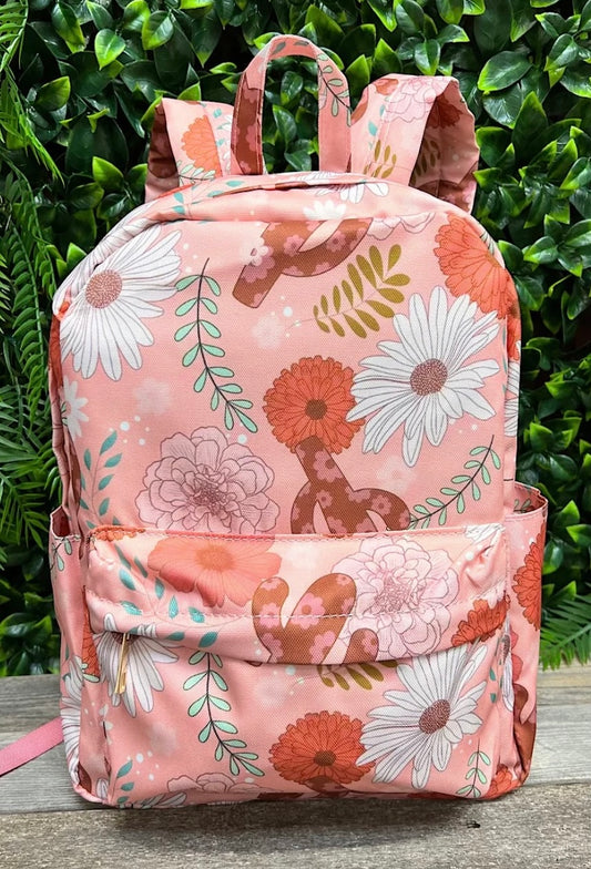 Pink Floral Cactus Backpack