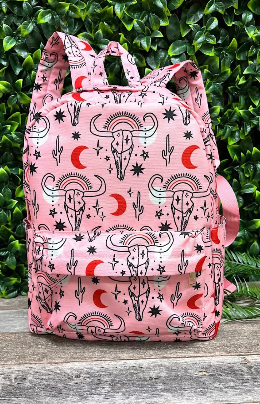 Pink Cowhead & Moon Backpack