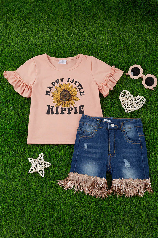 Happy Little Hippie Shirt & Shorts Set