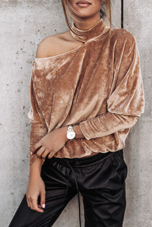 Brown Velvet Top