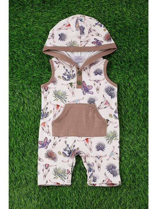 Western Baby Romper With Hoodie