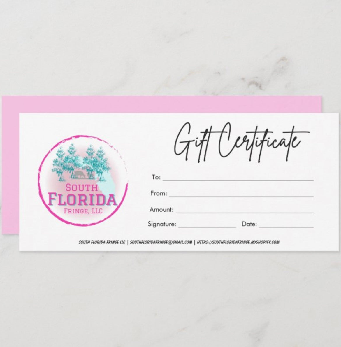 South Florida Fringe LLC Gift Certificate